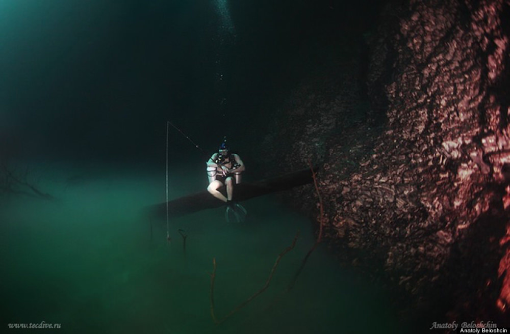 Underwater River Cenote Angelita Mexico 2