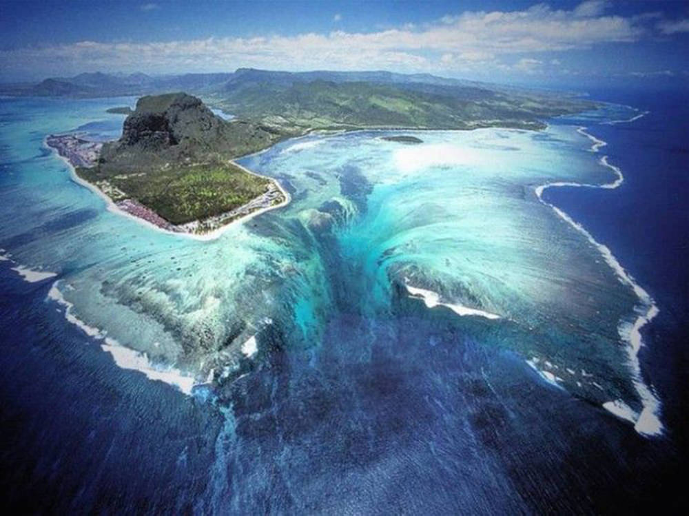 Underwater Waterfall Mauritius Island